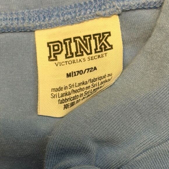 PINK VICTORIA’S SECRET Women’s Light Blue Stretch Legging Size Medium - Picture 3 of 5